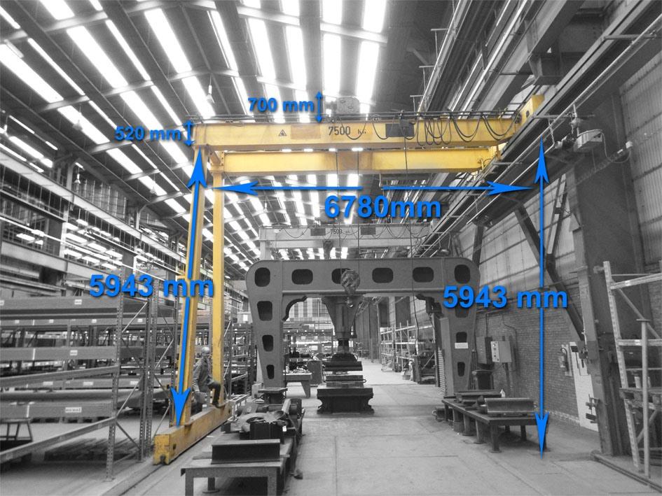 Demag semi-portal, 7,5 ton x 7500 mm