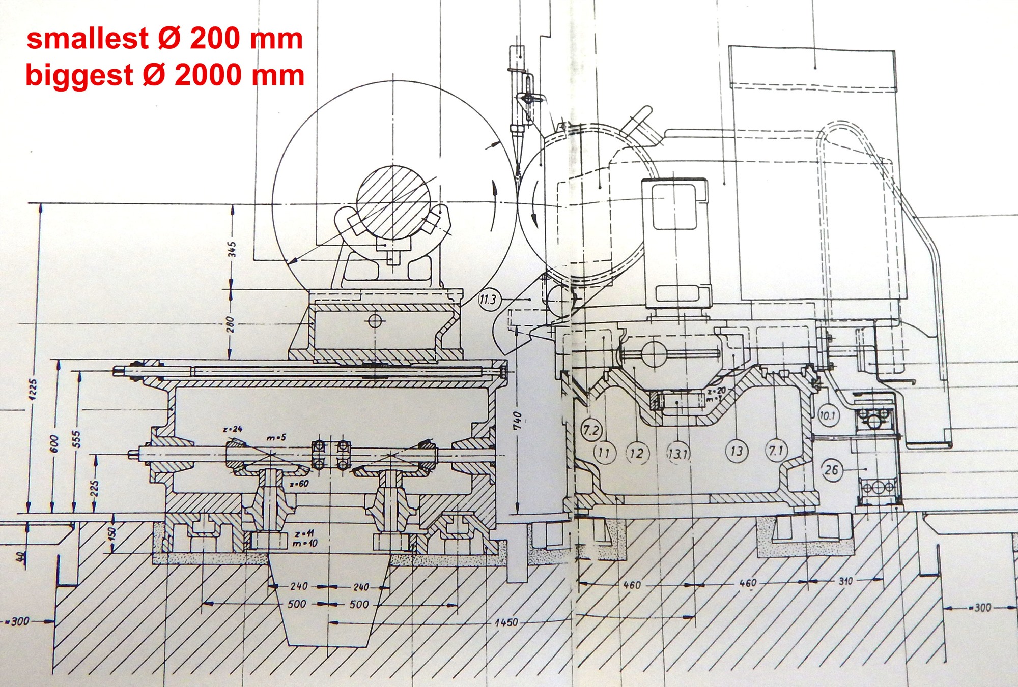 Voith, rollgrinder Ø 2000 x 9000 mm