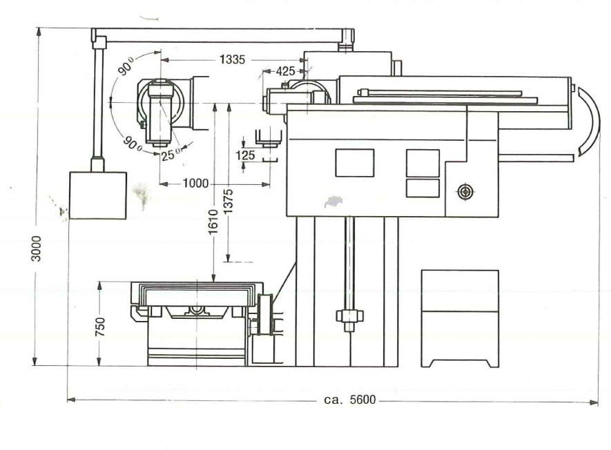 SHW, UF 4 CNC X:3000 - Y:1250 - Z:1400 mm