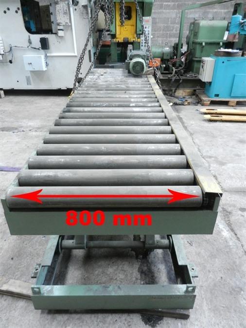 Roller conveyor/scissorlift, 3400 mm - 3 ton