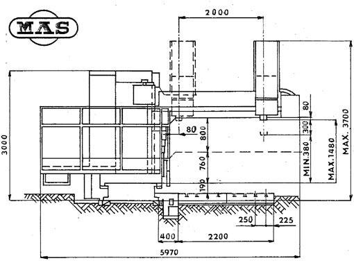 Mas Tos, VSP 50 CNC X: 11750 - Y: 2000 - Z: 1700 mm