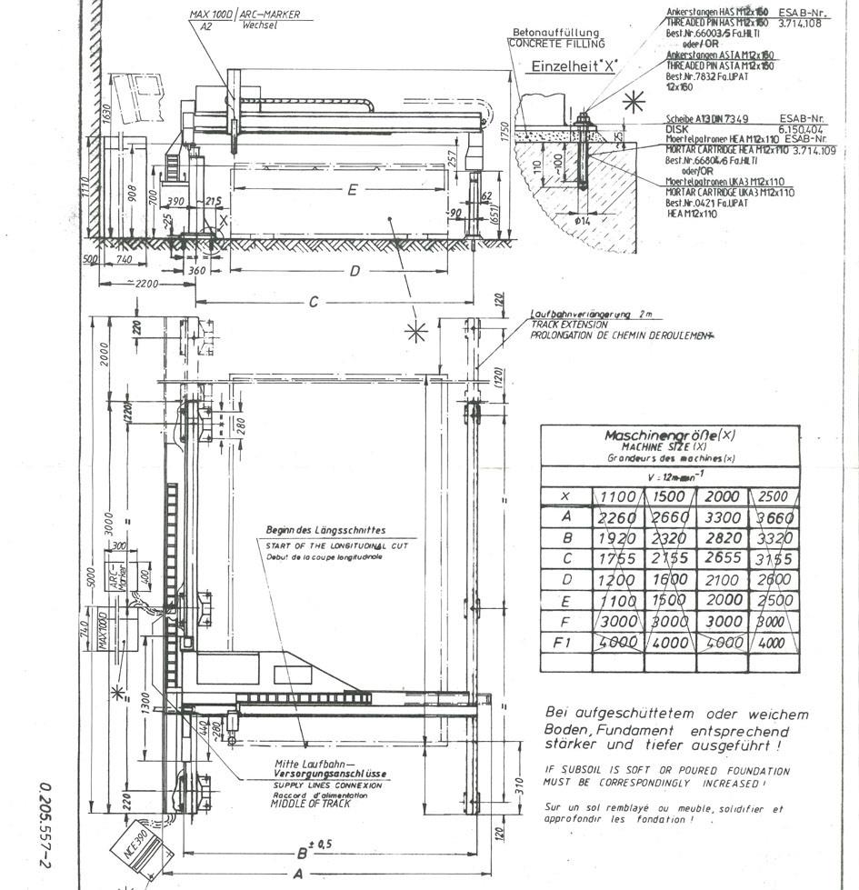 ESAB, UXD-P Plasma 3000 x 2150 mm