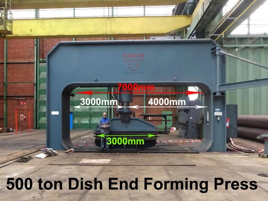 Bakker 500 ton, Dish end forming press