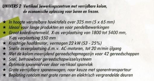 Unisign, Univers 2 HF 35 CNC