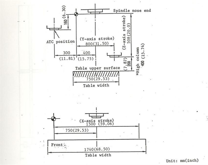 Mazak AJV-35/60, X: 1500 - Y: 800 - Z: 708 mm