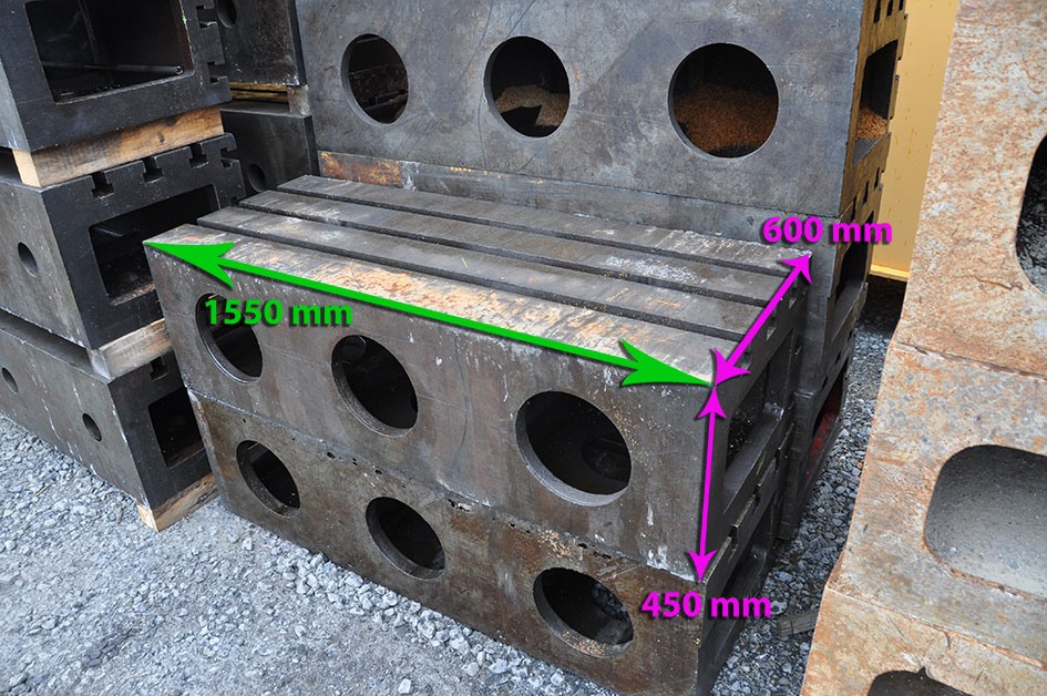 Clamping bloc, 1550 x 600 x 450 mm