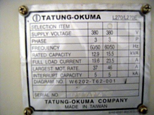 Okuma, Soarer L270E Ø 450 x 600 mm